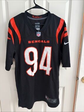 Nike Black and Orange Bengals #94 Game Jersey